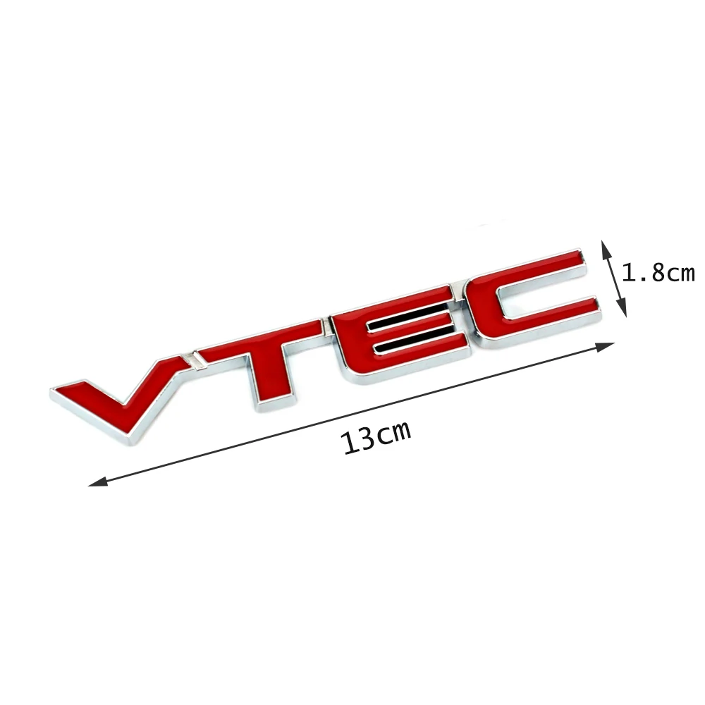 Oznaka sa logom VTEC za automobil Honda Civic Odyssey CRV Fit Accord Jazz Crider INSPIRE Vezel Pilot Bočna Struk Prtljažnik 3D Pločica s imenom Crvena