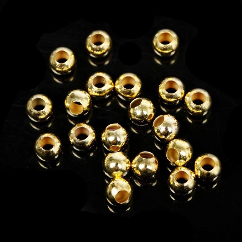 100pc 4 5 6 8 mm, Srebrno-Zlatne Boje Gladak Cijele Loptu Metalne Razuporne Perle Za ručni rad Za Nakit, Narukvicu Diy Izrada I